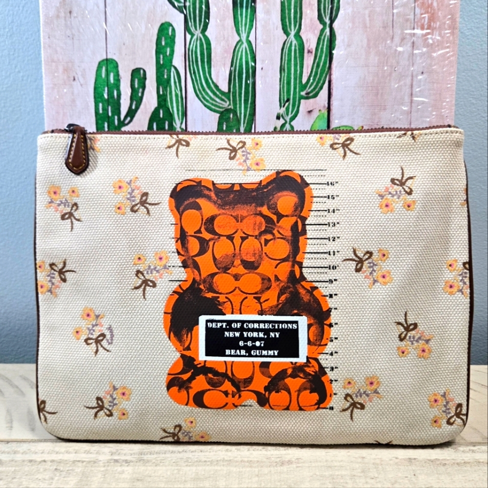 Coach Orange and Brown Clutch - Picture 2 of 14